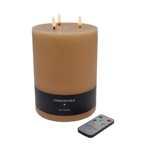 302 - LED Echtwachs Stumpenkerze