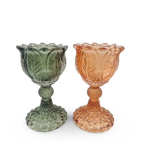 3907 - Dekoglas & Teelichthalter / 2-er Set